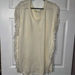 Tularosa Cream Fringe Style Sweater